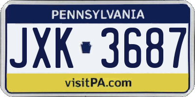 PA license plate JXK3687