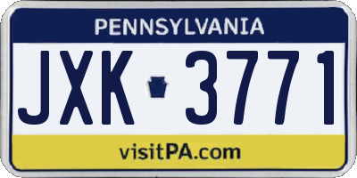 PA license plate JXK3771