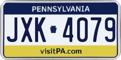 PA license plate JXK4079