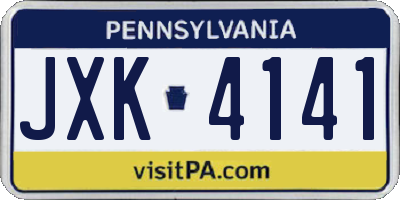 PA license plate JXK4141
