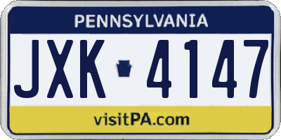 PA license plate JXK4147