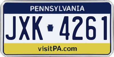 PA license plate JXK4261