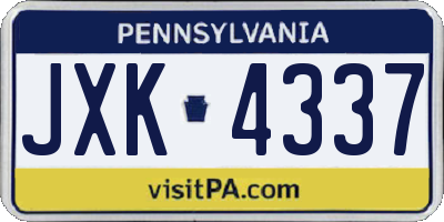 PA license plate JXK4337