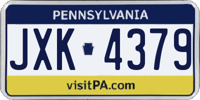 PA license plate JXK4379