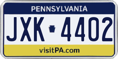 PA license plate JXK4402