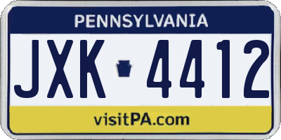 PA license plate JXK4412