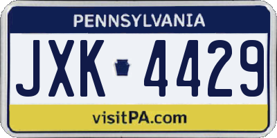 PA license plate JXK4429