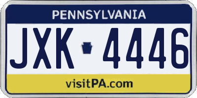PA license plate JXK4446