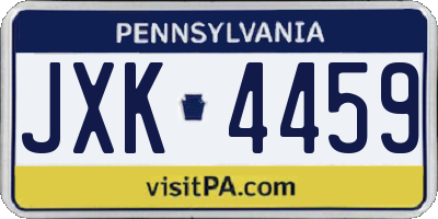PA license plate JXK4459