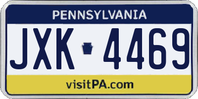 PA license plate JXK4469