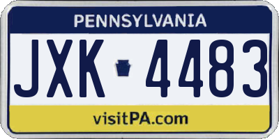 PA license plate JXK4483
