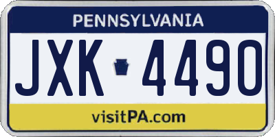 PA license plate JXK4490