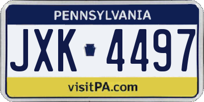 PA license plate JXK4497