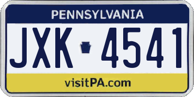 PA license plate JXK4541