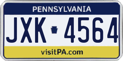 PA license plate JXK4564