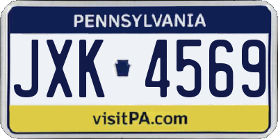 PA license plate JXK4569