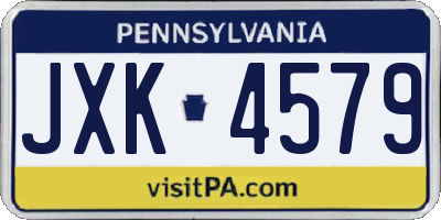 PA license plate JXK4579