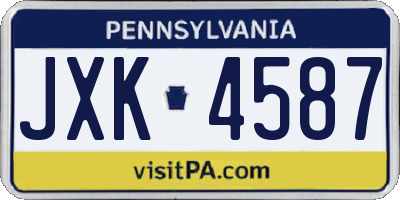 PA license plate JXK4587