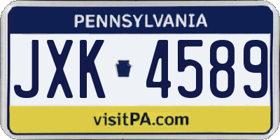 PA license plate JXK4589