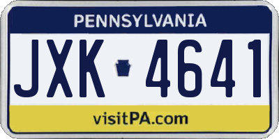 PA license plate JXK4641