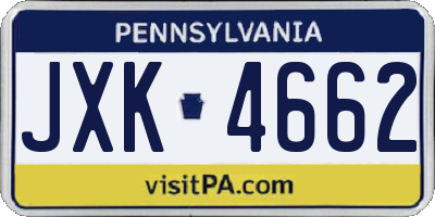PA license plate JXK4662