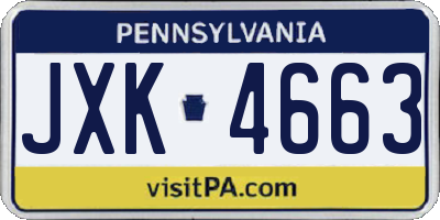 PA license plate JXK4663