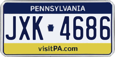 PA license plate JXK4686