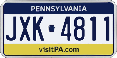 PA license plate JXK4811