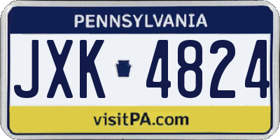 PA license plate JXK4824