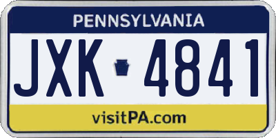 PA license plate JXK4841