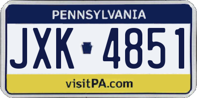 PA license plate JXK4851