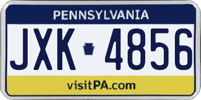PA license plate JXK4856