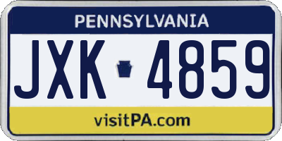 PA license plate JXK4859