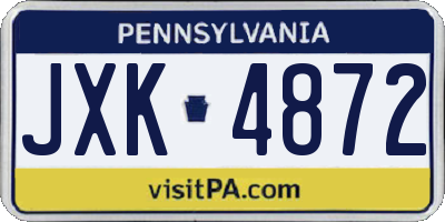 PA license plate JXK4872
