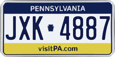 PA license plate JXK4887