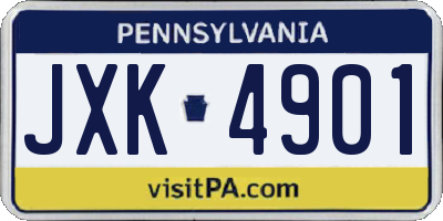 PA license plate JXK4901