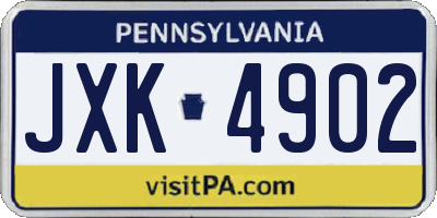 PA license plate JXK4902