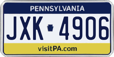 PA license plate JXK4906