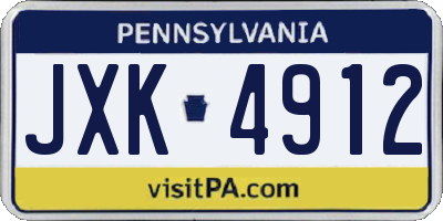 PA license plate JXK4912