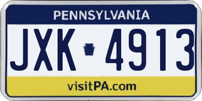 PA license plate JXK4913