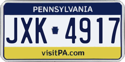 PA license plate JXK4917