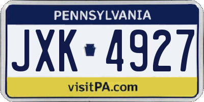 PA license plate JXK4927
