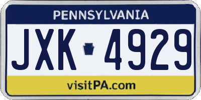 PA license plate JXK4929