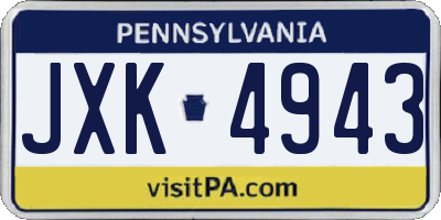PA license plate JXK4943
