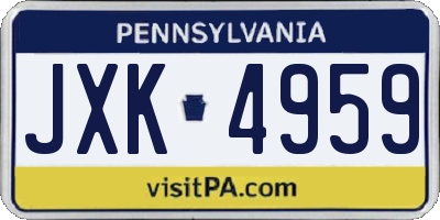 PA license plate JXK4959