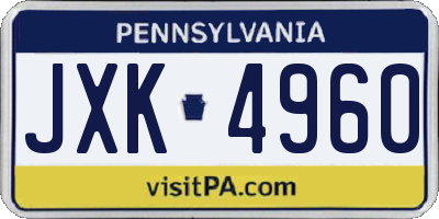 PA license plate JXK4960