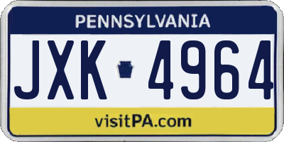 PA license plate JXK4964