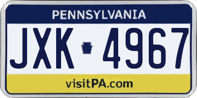 PA license plate JXK4967
