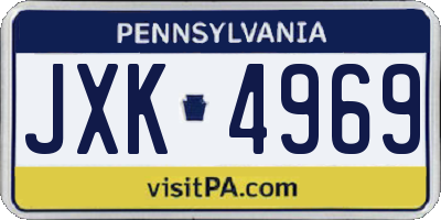 PA license plate JXK4969