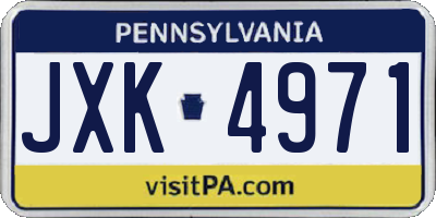 PA license plate JXK4971